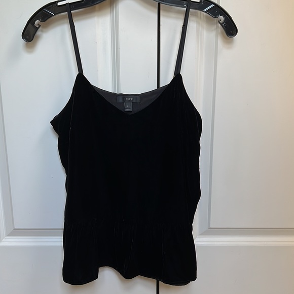 J. CREW Black Velvet Peplum Tank - Picture 3 of 7